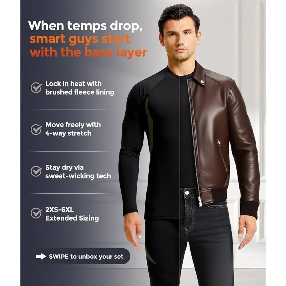 Thermal Underwear Long Johns Set Mens Winter Gift Hunting Gear Sport Base Layer